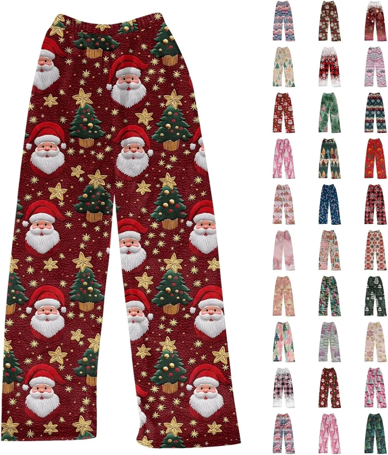 Womens Flannel Pajama Pants Loungewear for Women Christmas Print Pajama Bottoms Soft Lounge Pj Pants Sleepwear