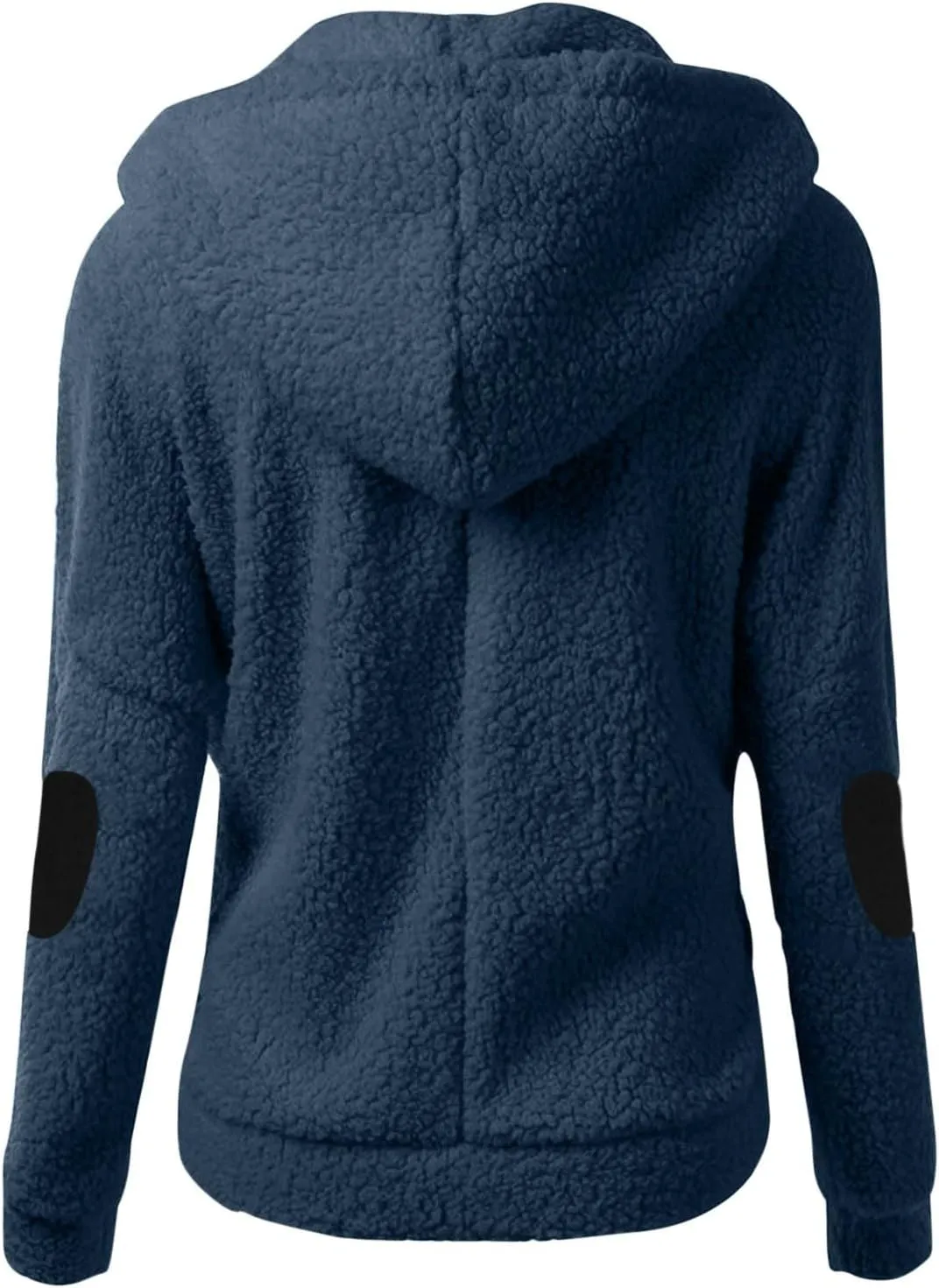 Womens Fleece Hoodie Jacket Fall Winter Wool Zip Warm Parka Jacket Coats Ladies Fluffy Slim Fit Hooded Outwear Coats