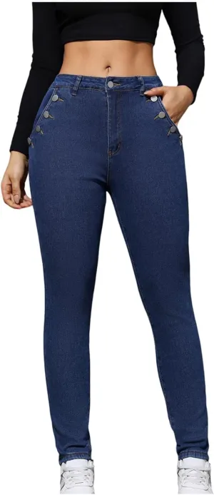 Womens Fleece Lined Jeans High Waisted Thermal Leggings Warm Skinny Denim Pants Stretch Jean Leggings Winter Pants