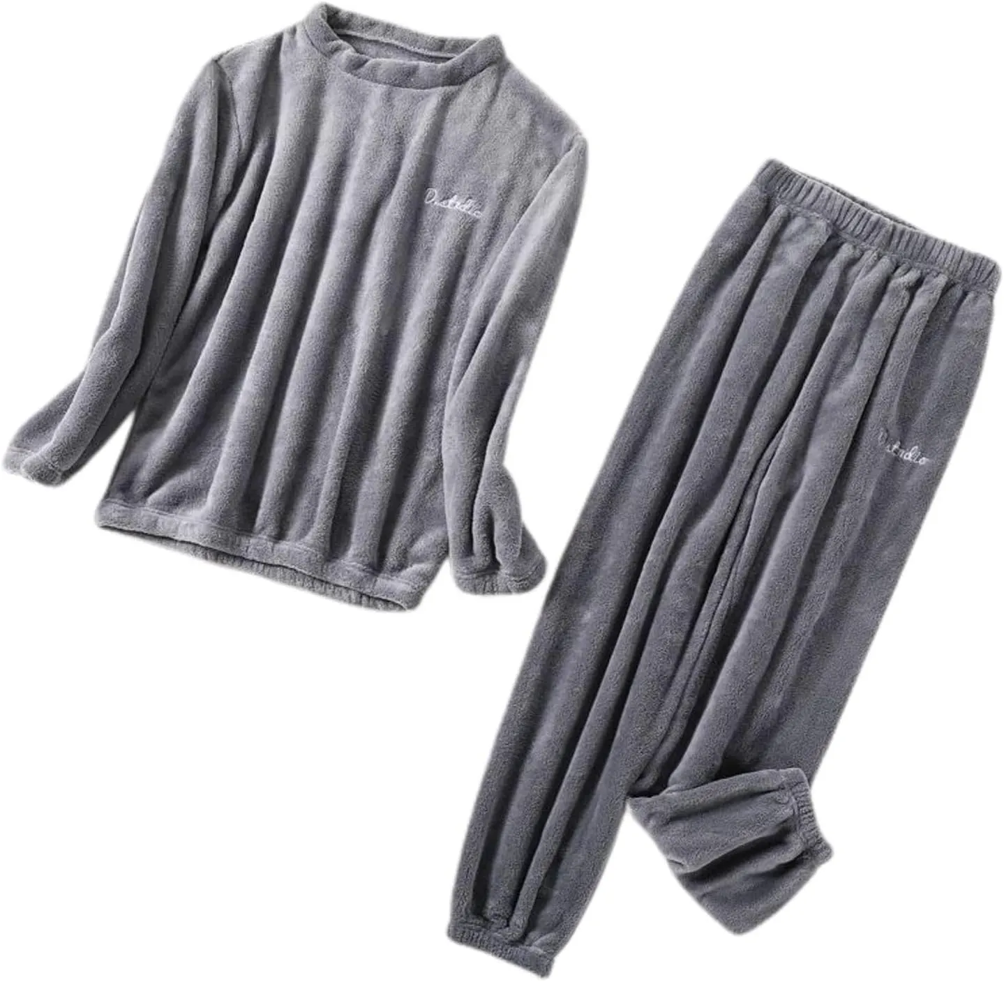 Women's Fuzzy Fleece Pajama Set 2 Piece Cute Lightweight Lounge Set Thick Warm Loose Fit Cozy Winter Loungewear