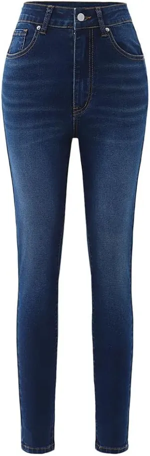 Women's High Waisted Stretchy Skinny Shaping Calf Jeans
