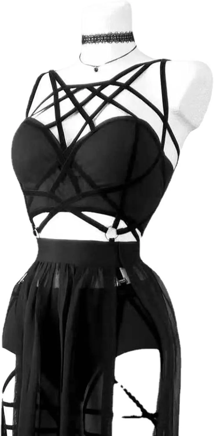 Women's Lace Babydoll Lingerie Set,Sheer Mesh with G-String,Perfect for Special Occasions