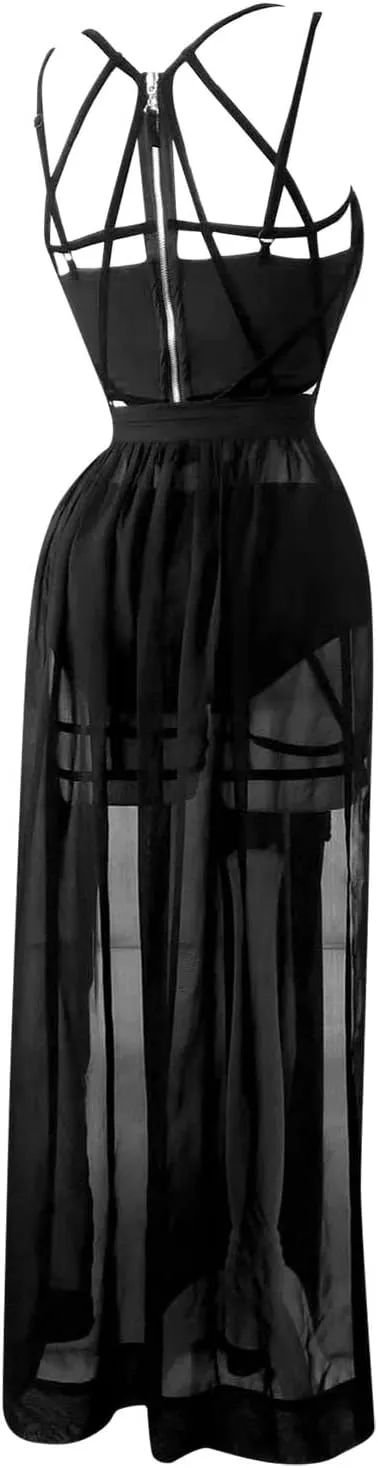 Women's Lace Babydoll Lingerie Set,Sheer Mesh with G-String,Perfect for Special Occasions