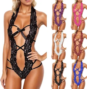Women's Lace Trim Lingerie Set Sexy Comfortable Loungewear Wireless Lingerie Set Sheer Mesh Bra and Panty Sets