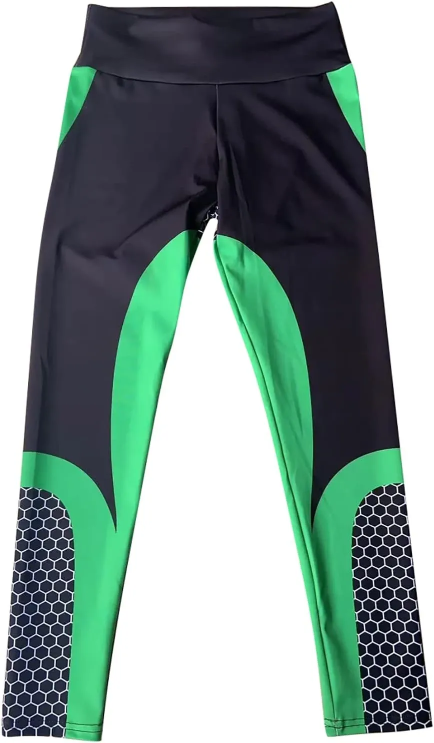 Womens Leggings Tummy Yoga Workout Leggings Pants Women's Tummy Waist Print High Pants Cotton Capri Leggings for