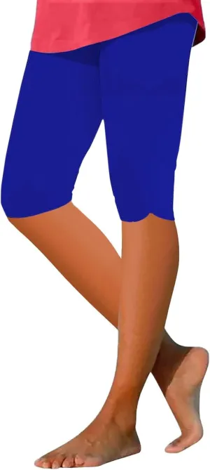 Womens Leggings with Pocket Length Capri Leggings Summer Cropped Pants Casual Solid Comfy Capris Womens Leggings