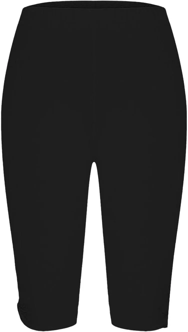 Womens Leggings with Pocket Length Capri Leggings Summer Cropped Pants Casual Solid Comfy Capris Womens Leggings