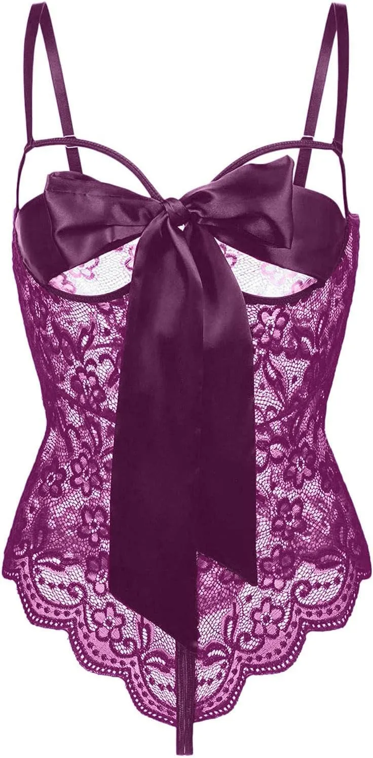 Womens Lingerie Set For Women Sexy Lace Halter Bralette High Waist Panty Set