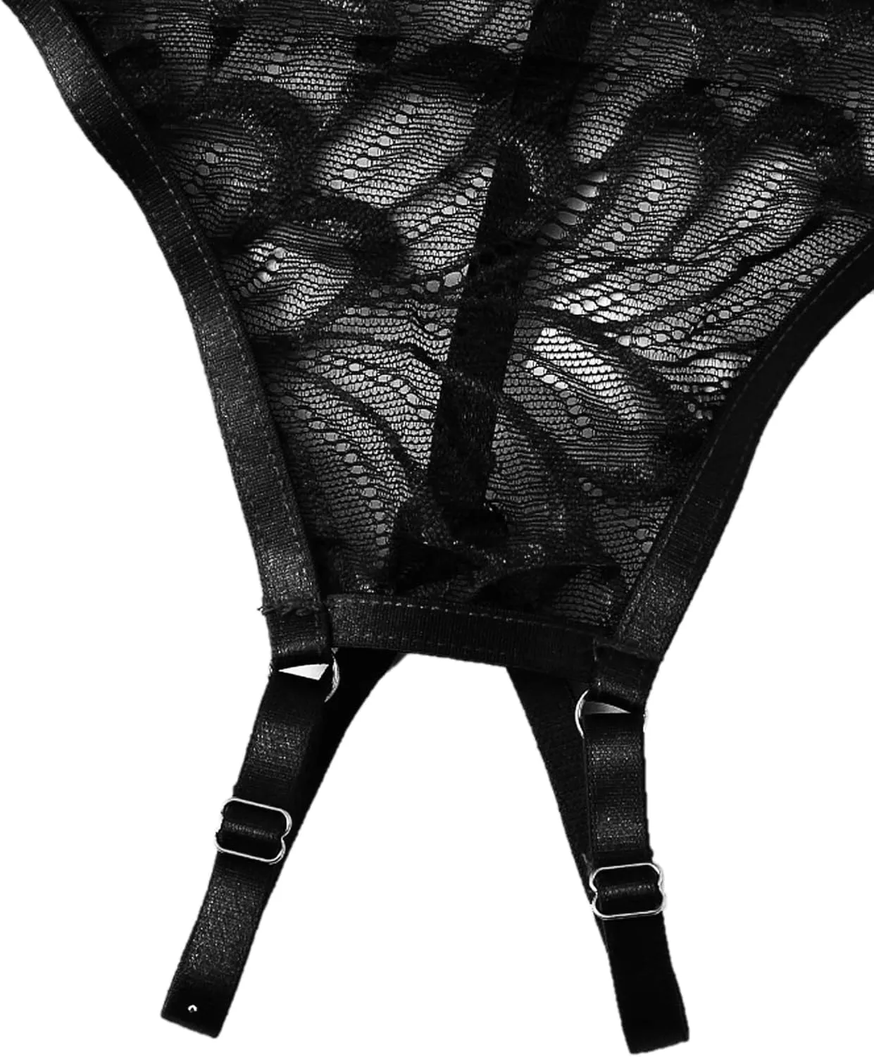 Womens Lingerie - Sheer Lace Mesh Womens Lingerie - V Shaped Thong Open Lingerie For Women