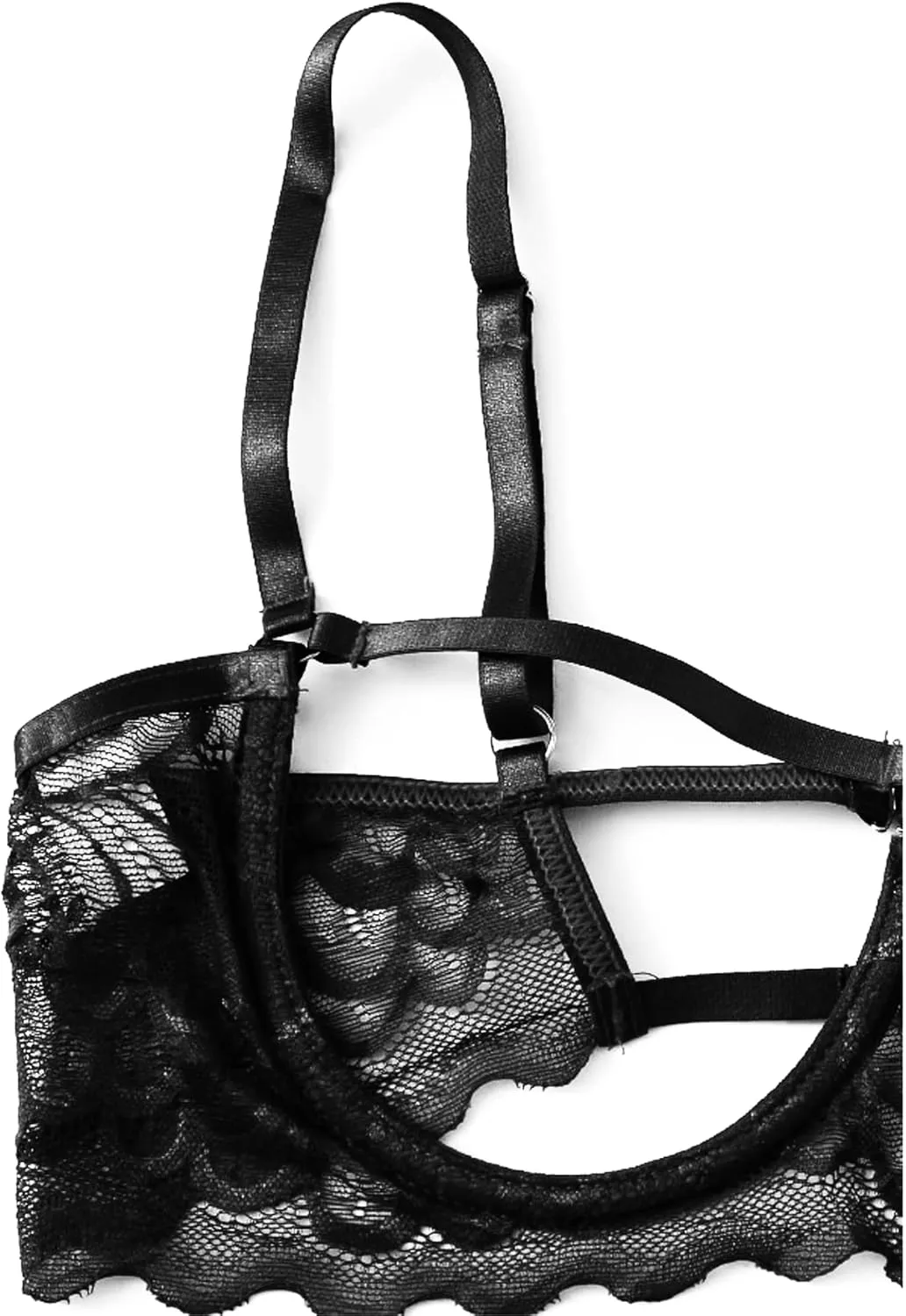 Womens Lingerie - Sheer Lace Mesh Womens Lingerie - V Shaped Thong Open Lingerie For Women