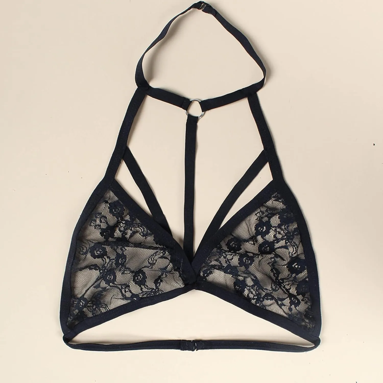 Womens Lingeries 2023 Women's Neck Lace Hollow Out Back Lace Bra Deep V Scalloped Strappy Bralette