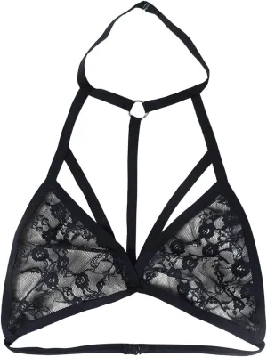 Womens Lingeries 2023 Women's Neck Lace Hollow Out Back Lace Bra Deep V Scalloped Strappy Bralette
