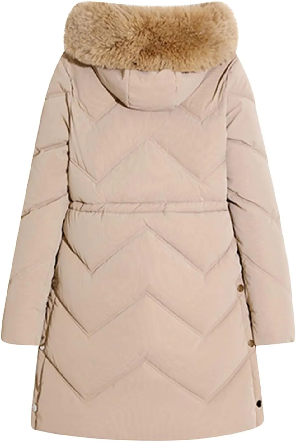 Womens Long Quilted Jackets Plus Size Thicken Winter Coats Hooded Lightweight Puffer Jackets Warm Down Coats Outerwear