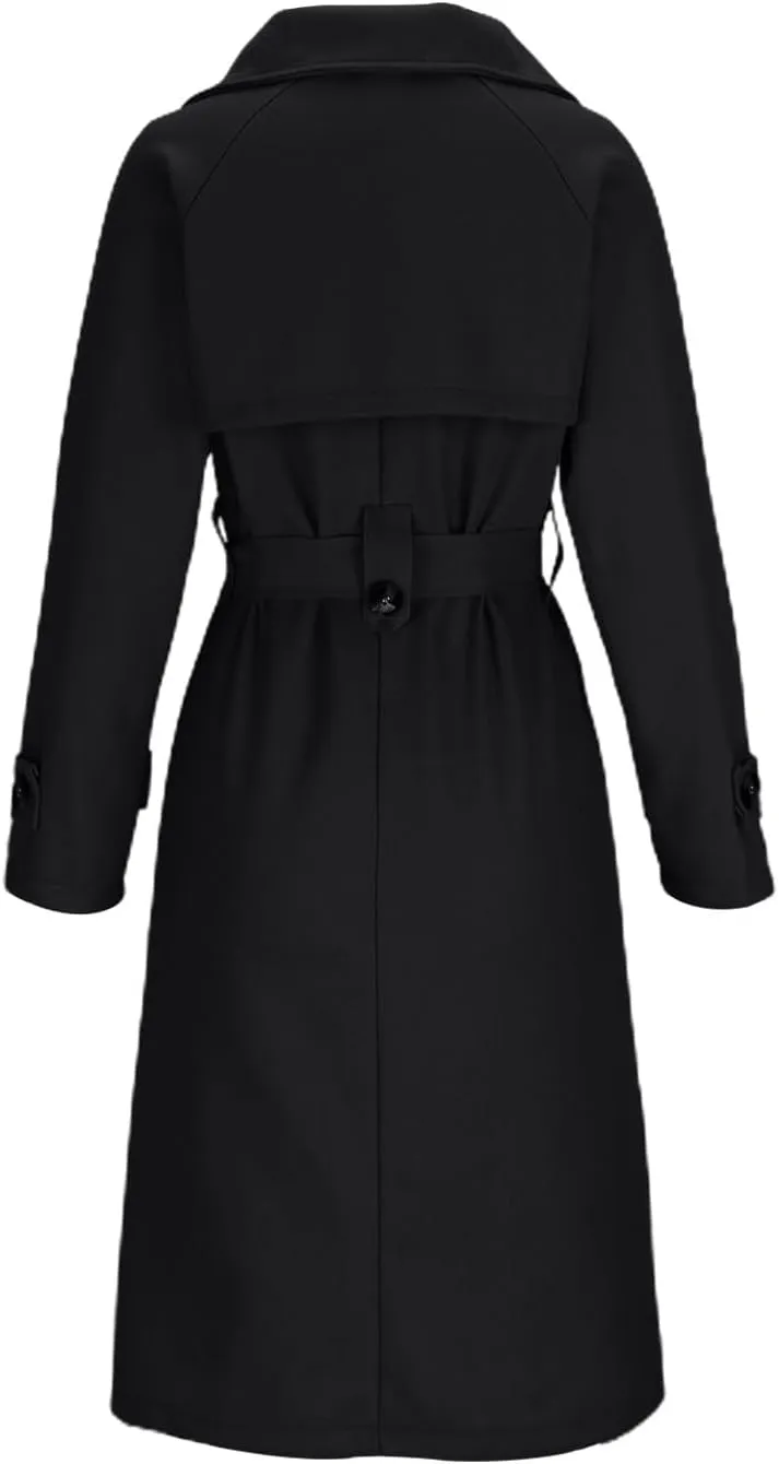 Women's Long Trench Coats Single Breasted Wool Jackets Peacoat Dress Coat Winter Warm Casual Pea Coat Outerwear Jacket