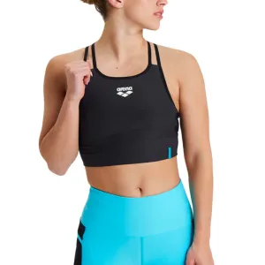 WOMEN'S MESH BACK BRA TOP - BLACK/BLACK
