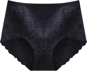 Women's Mid High Waist Sexy Lace Panties Seamless Brief Briefs Panties for Women