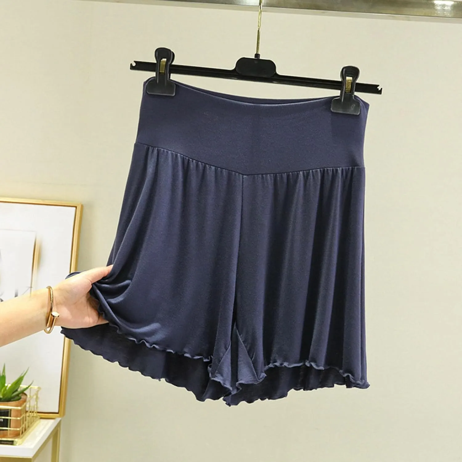 Womens Pajama Shorts Comfy Elastic Waist Lightweight Breathable Sleep Shorts Modal Cotton Soft Lounge Pj Bottoms