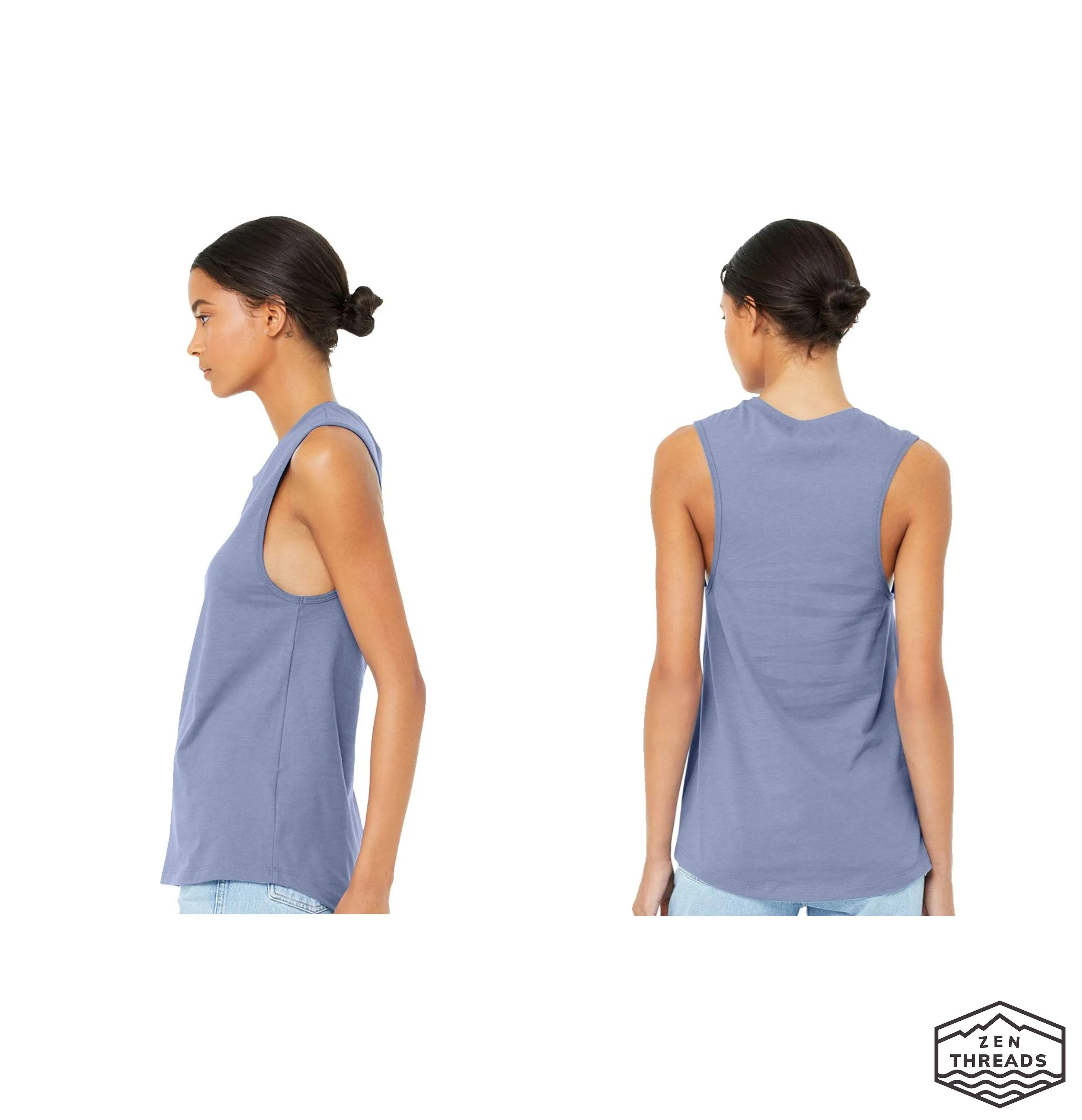 Women's Pines Muscle Tank - Pine Trees Nature Lover Fitness Tee (Redwoods Forest Camping Yoga Gym)