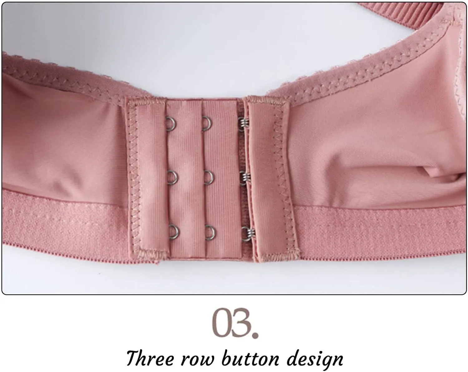 Women's Pure Comfort Light Support Wireless T-Shirt Bra Sexy V Neck Lace Trim Bralette Seamless Push Up Everyday Bras