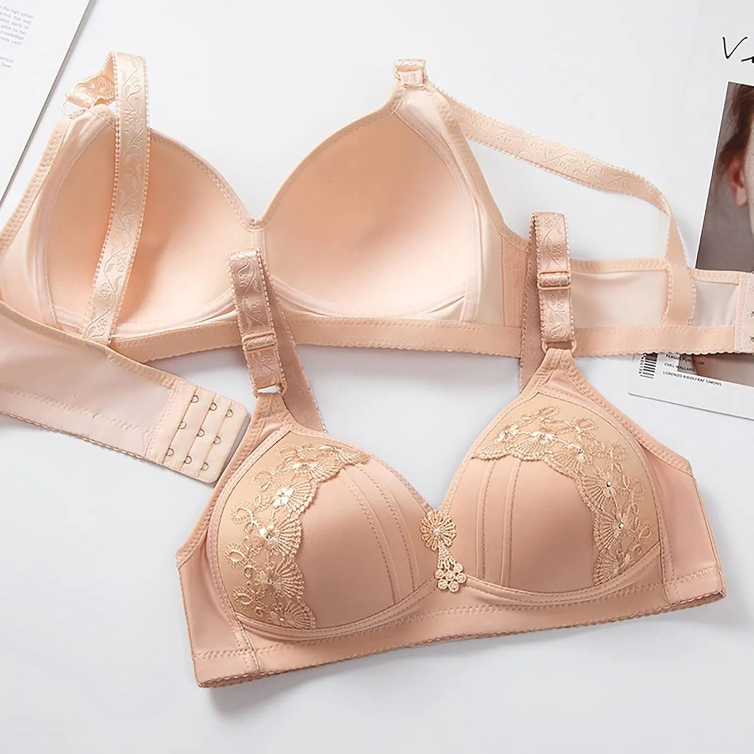 Women's Push Up Wireless Bras Support No Underwire Comfortable Bralette Full Coverage Breathable Everyday Bras
