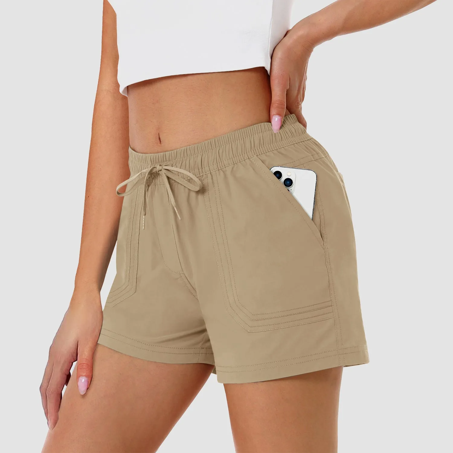 Women's Running Shorts Gym Workout Quick Dry Relaxed Fit Casual Shorts with 2 Pockets