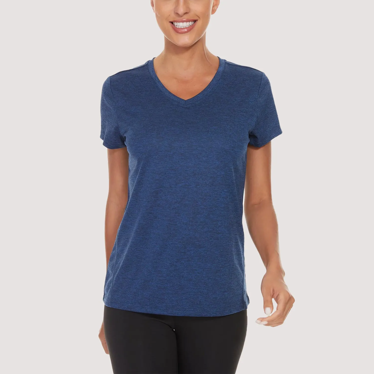 Women's Running T-Shirt Quick Dry V-Neck Yoga Top Tee Shirts