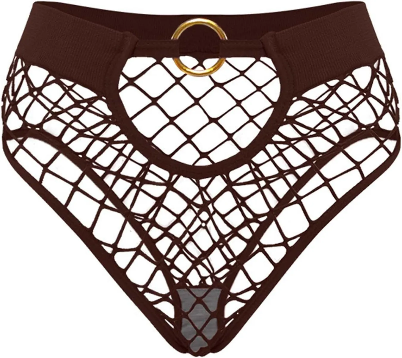 Women's Seamless Hollow Out Fishnet Panties Mid Waist Sexy Breathable Underwear With Snap Lingerie Chemise for
