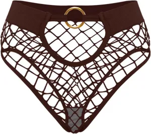 Women's Seamless Hollow Out Fishnet Panties Mid Waist Sexy Breathable Underwear With Snap Lingerie Chemise for