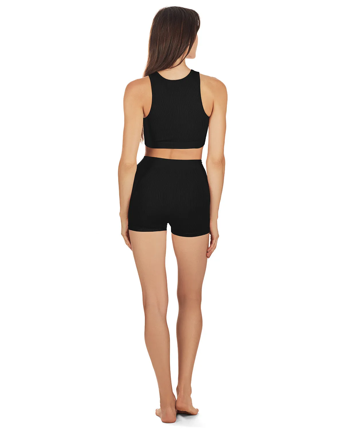 Women's Seamless Rib Bralette and Boyshort Panty Set