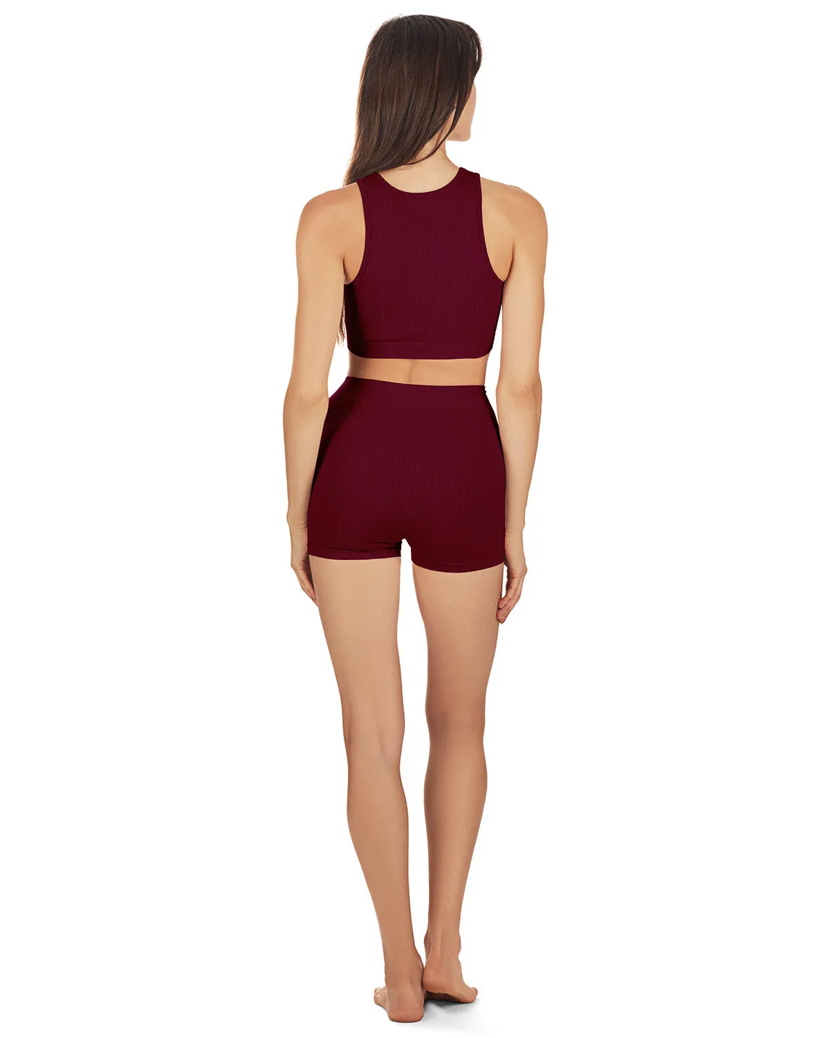 Women's Seamless Rib Bralette and Boyshort Panty Set