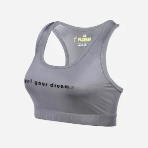 Women's Seamless Sports Bra, Support for Yoga Gym - Grey