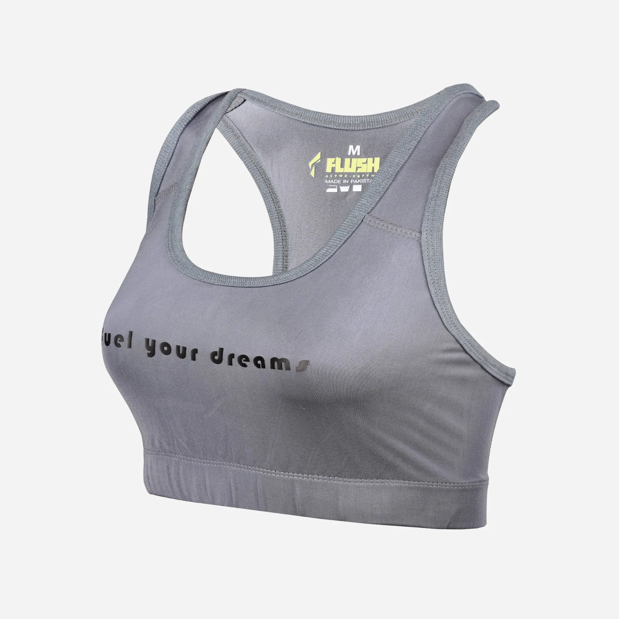 Women's Seamless Sports Bra, Support for Yoga Gym - Grey