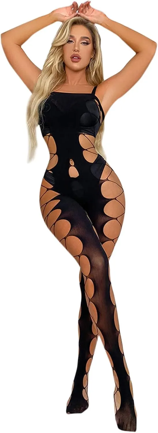 Women's Sheer Bodysuit Lingerie,Sexy Sleepwear Nightwear,Full-Body Stocking for Sensual Occasions