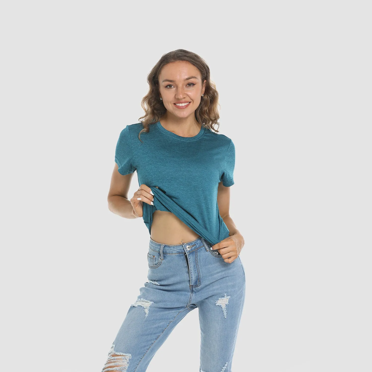Women's Short Sleeve T-Shirt Quick Dry Running Workout Tee