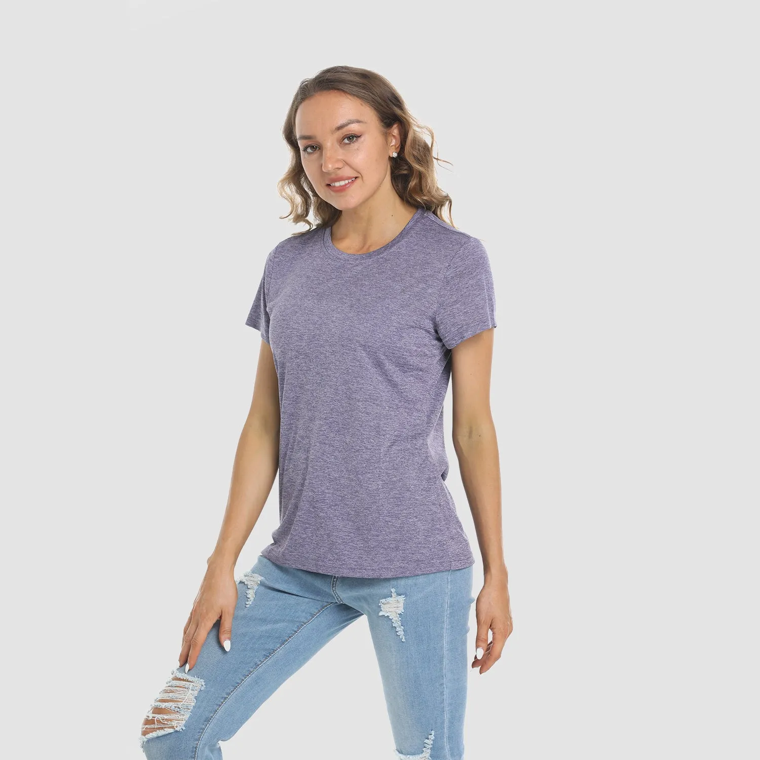 Women's Short Sleeve T-Shirt Quick Dry Running Workout Tee
