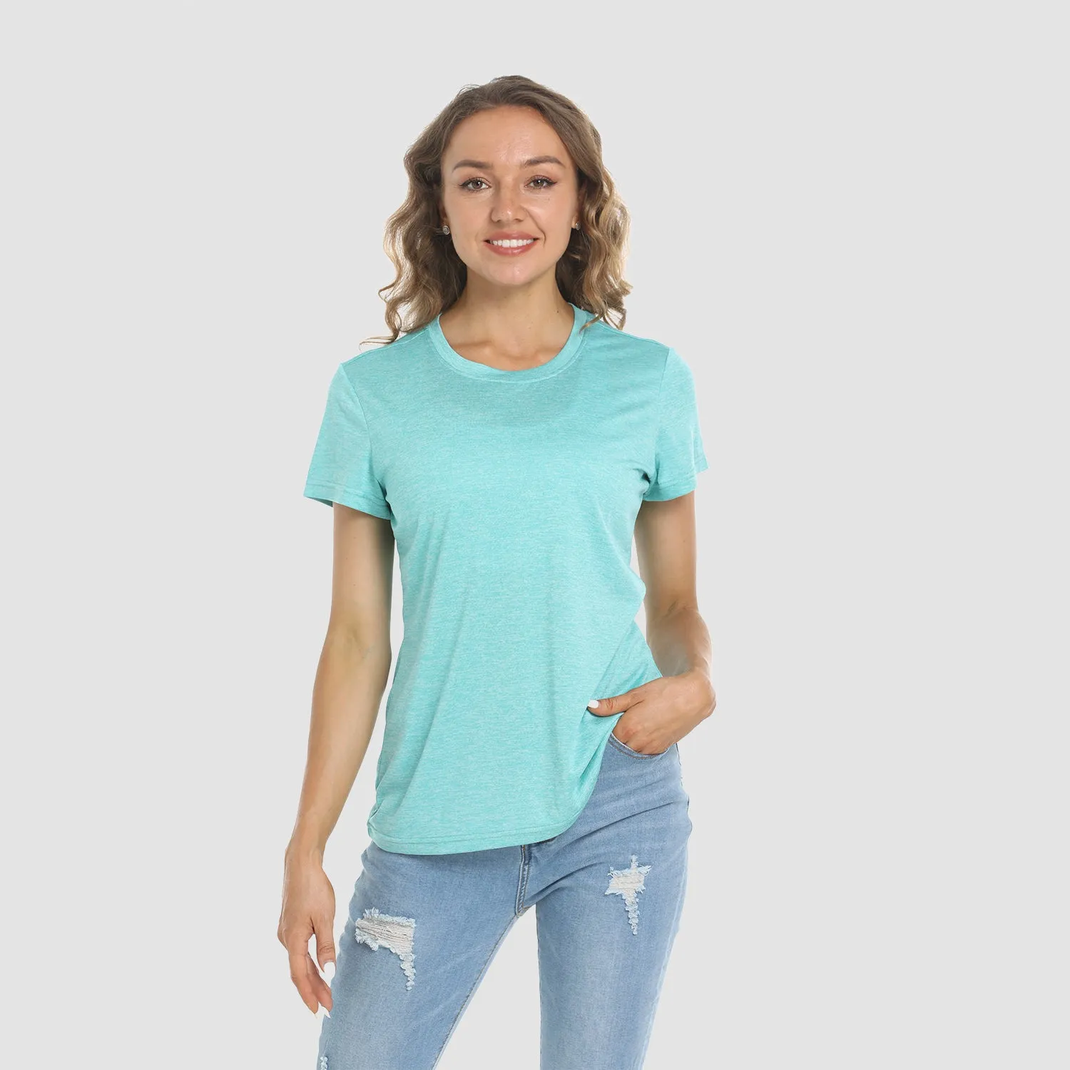 Women's Short Sleeve T-Shirt Quick Dry Running Workout Tee