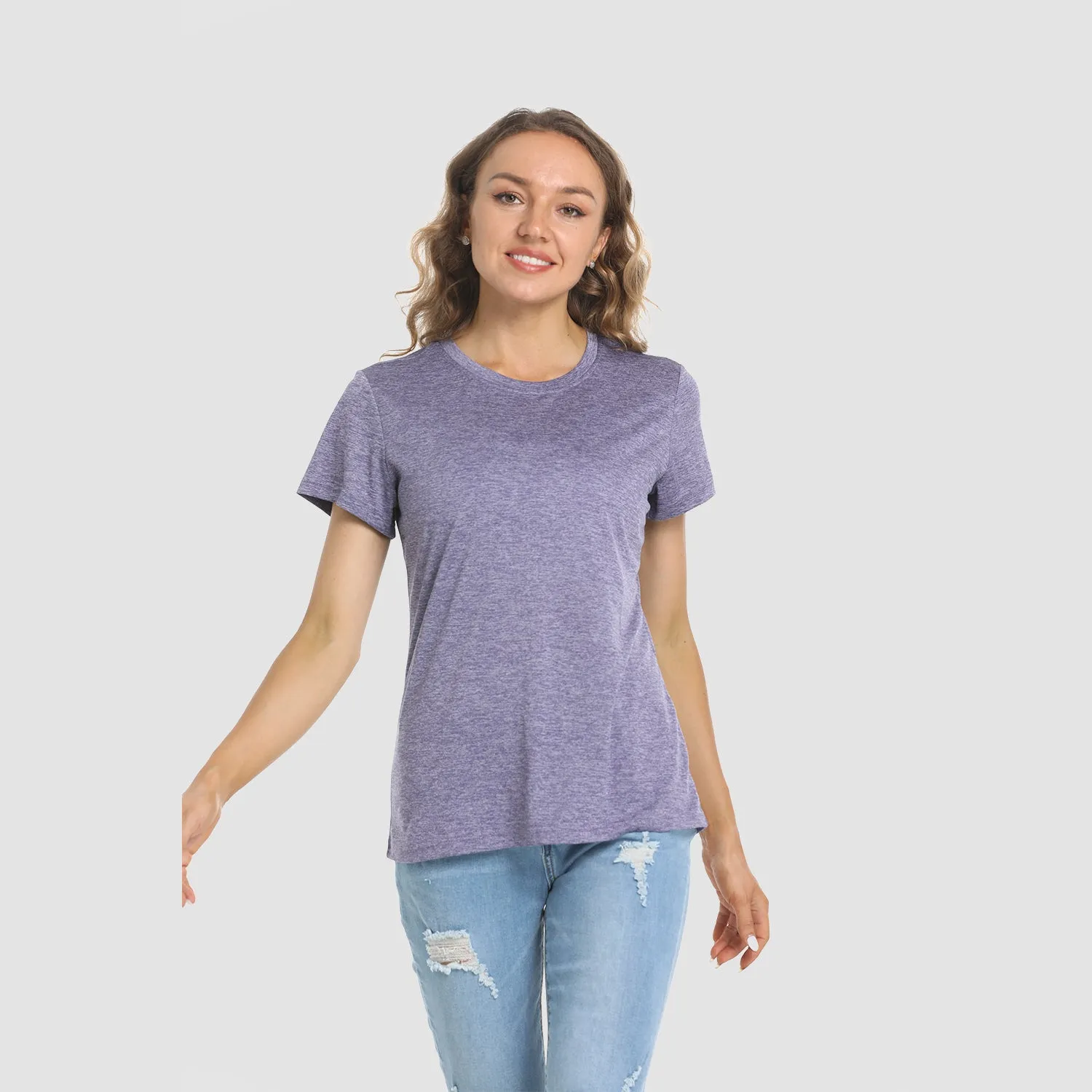 Women's Short Sleeve T-Shirt Quick Dry Running Workout Tee