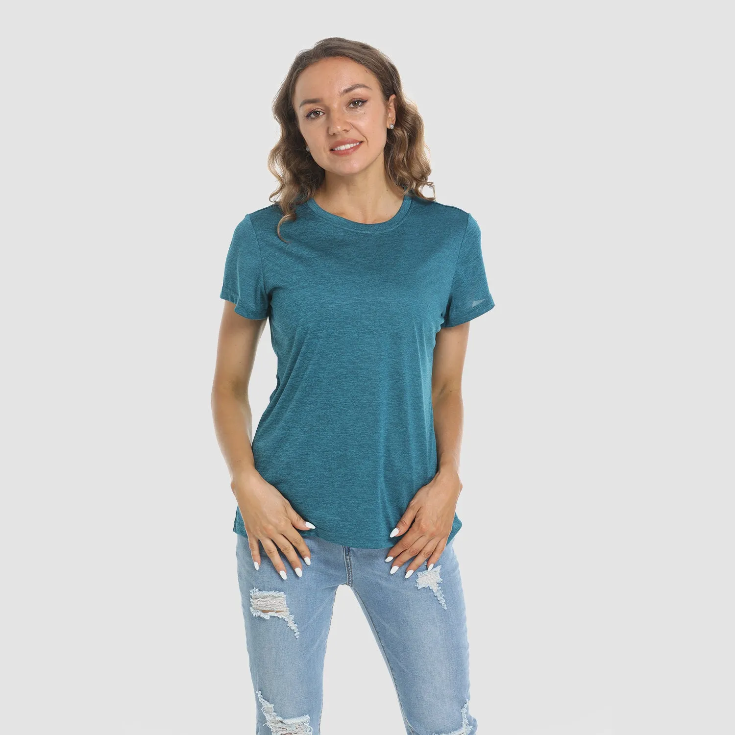 Women's Short Sleeve T-Shirt Quick Dry Running Workout Tee