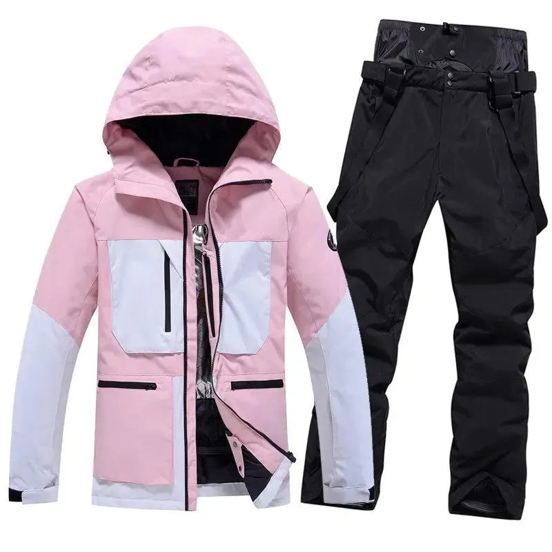 Women's Ski Suits Two Pieces Winter Outdoor Ski Jacket and Pants