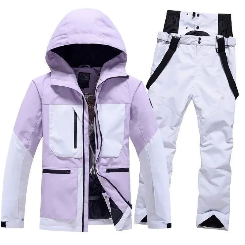 Women's Ski Suits Two Pieces Winter Outdoor Ski Jacket and Pants