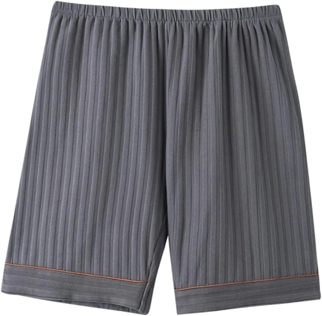 Womens Sleep Pajama Bermuda Shorts Plus Size Cotton High Waist Striped Boxer Shorts Soft Cute Lounge Pj Bottoms