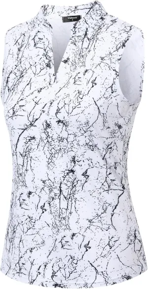 Womens Sleeveless Golf Shirts Moisture Wicking Tennis Polo Workout Tops