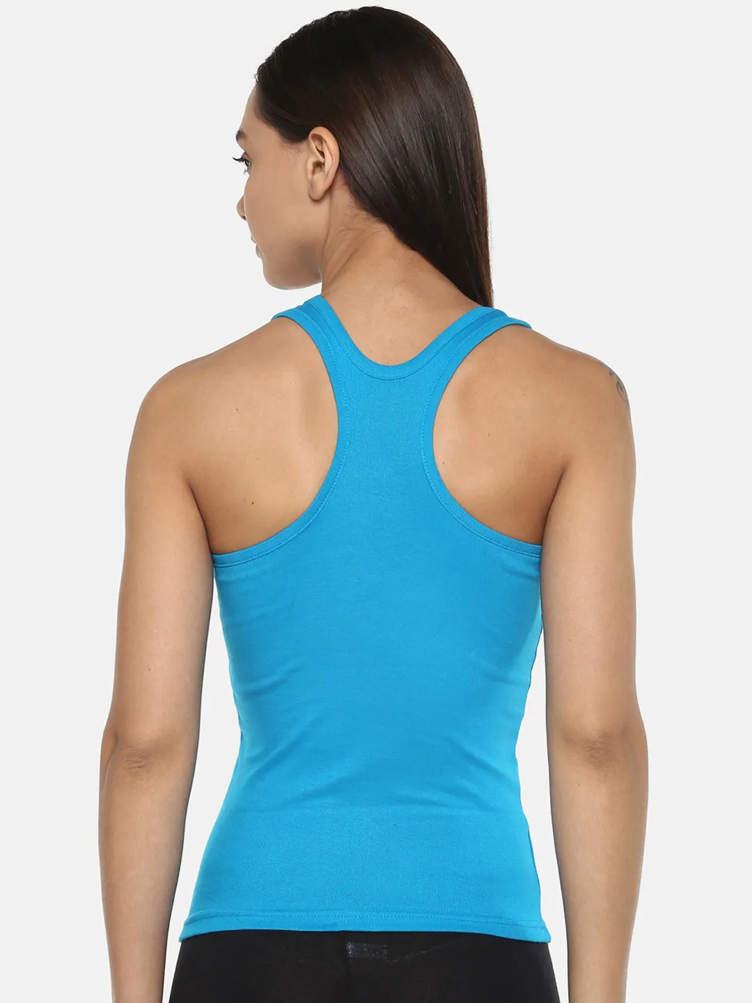 Women's Solid Pure Cotton Camisole with Racerback Style | SARA-SKY-1 |