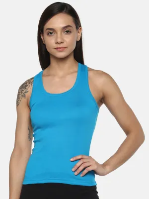 Women's Solid Pure Cotton Camisole with Racerback Style | SARA-SKY-1 |