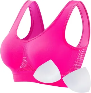Women's Sports Bra Breathable No Wire Everyday Bras Soft Support Breathable Medium Support Mesh Bras