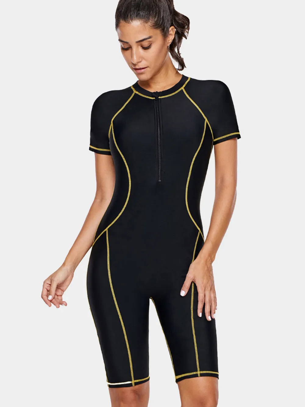 Women's sports surfing wear sun protection swimsuit UPF50 