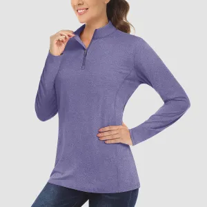 Women's Sun Protection Shirt Long Sleeve 1/4 Zip UPF50  UV Shirts Quick Dry