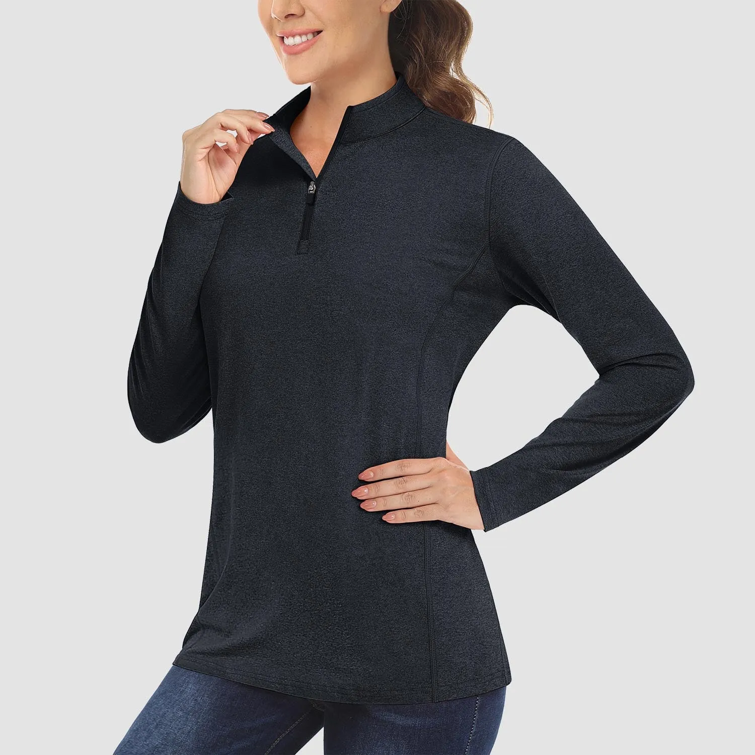 Women's Sun Protection Shirt Long Sleeve 1/4 Zip UPF50  UV Shirts Quick Dry