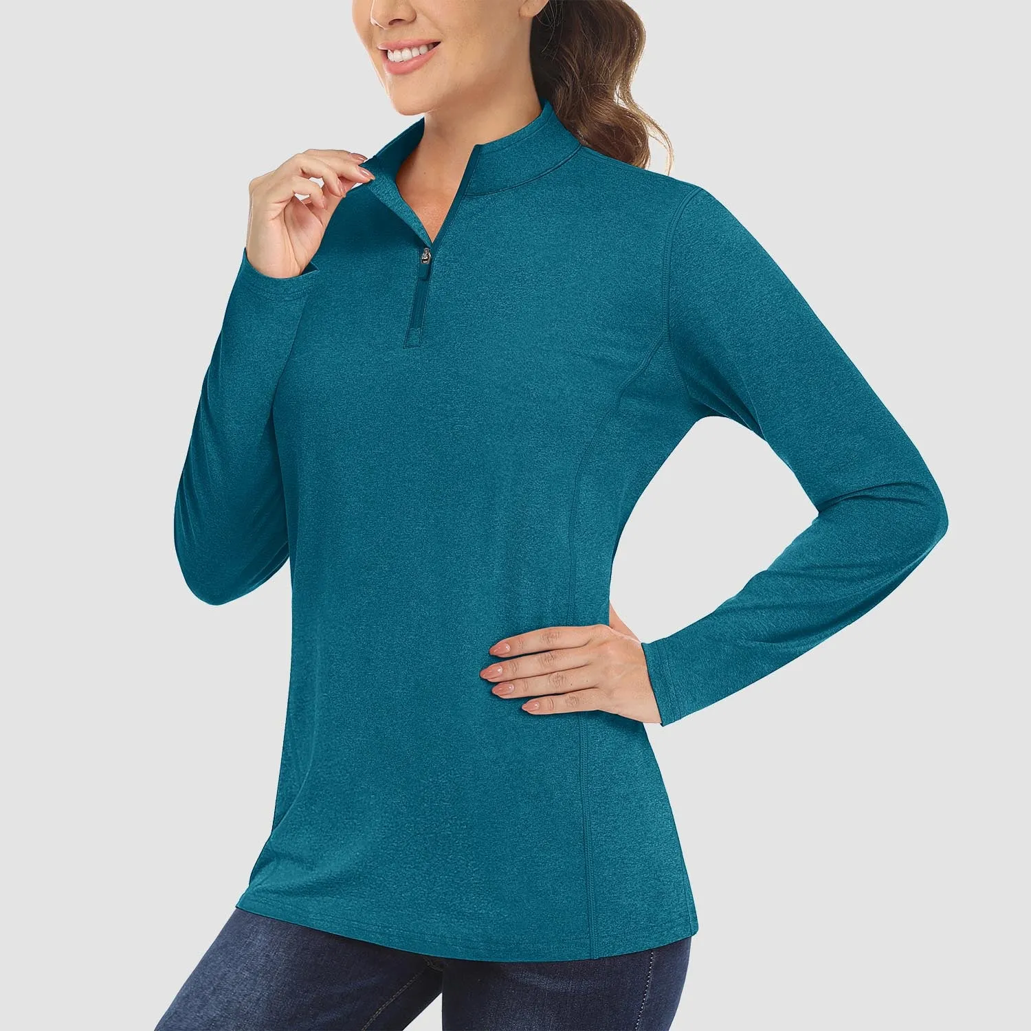 Women's Sun Protection Shirt Long Sleeve 1/4 Zip UPF50  UV Shirts Quick Dry
