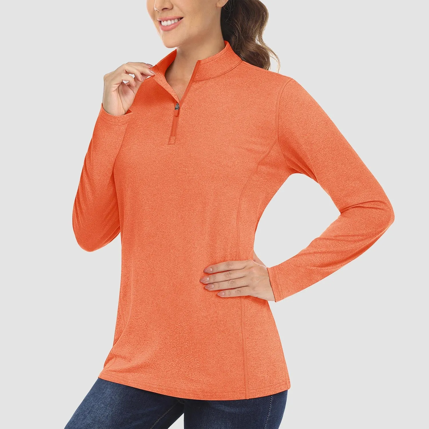 Women's Sun Protection Shirt Long Sleeve 1/4 Zip UPF50  UV Shirts Quick Dry